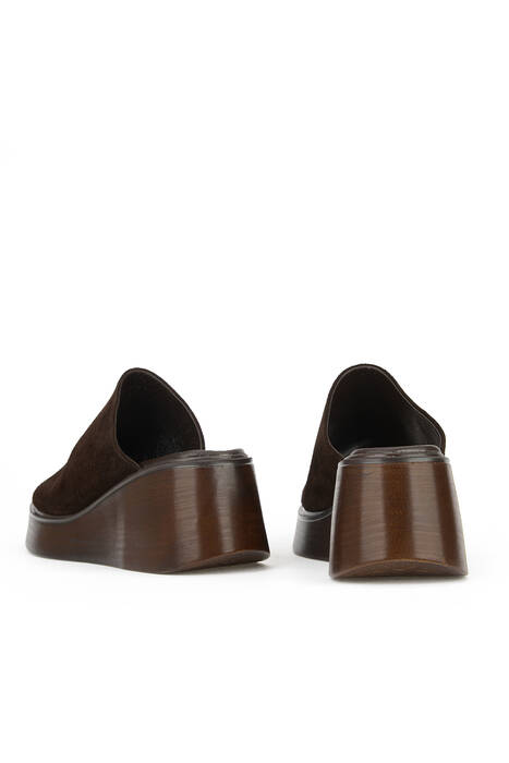 Hakiki Deri Kadın Terlik Kahverengi