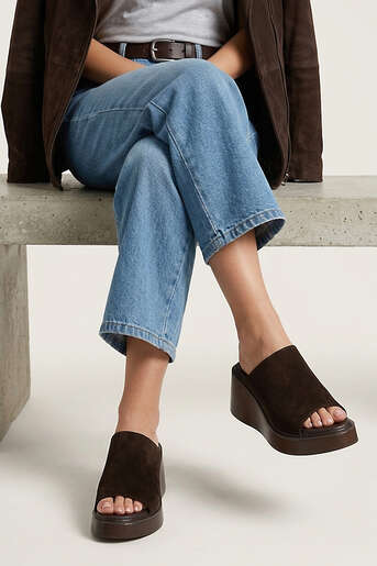 Ziya - Hakiki Deri Kadın Terlik Kahverengi