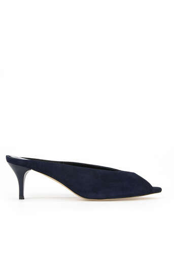 Ziya - Hakiki Deri Kadın Terlik Lacivert