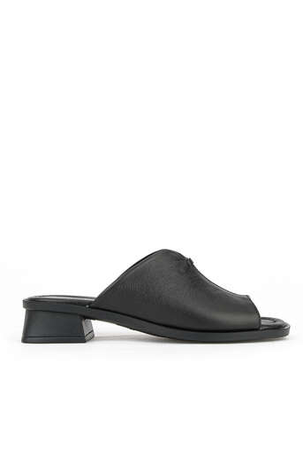 Ziya - Hakiki Deri Kadın Terlik Siyah