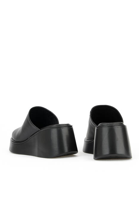 Hakiki Deri Kadın Terlik Siyah