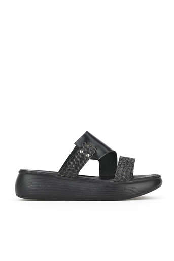 Ziya - Hakiki Deri Kadın Terlik Siyah