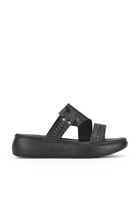 Hakiki Deri Kadın Terlik Siyah