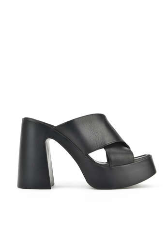 Ziya - Black Genuine Leather Women's Slippers