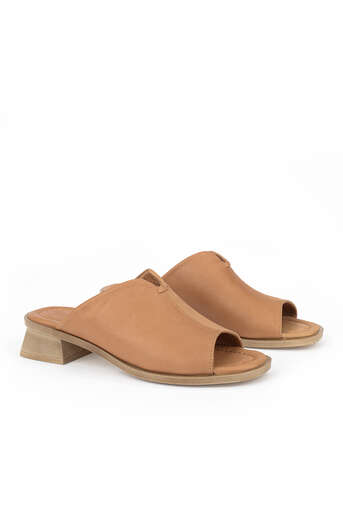 Ziya - Hakiki Deri Kadın Terlik Taba (1)