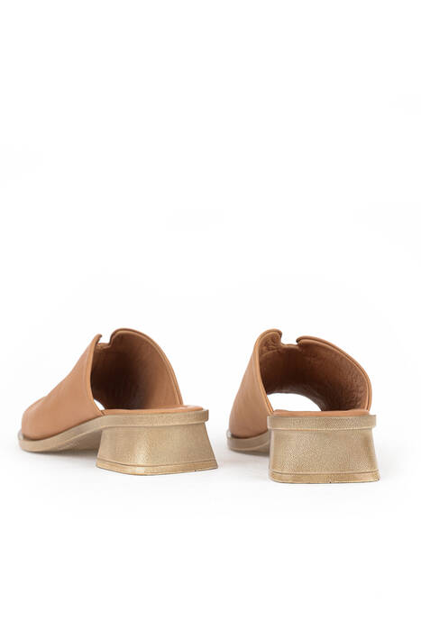 Hakiki Deri Kadın Terlik Taba