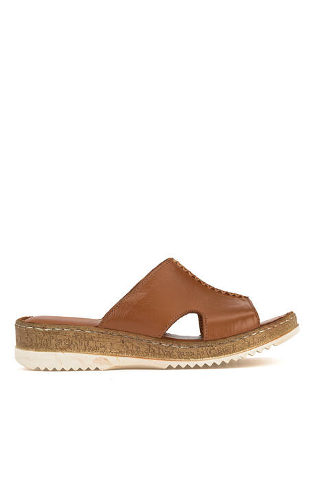 Hakiki Deri Kadın Terlik Taba