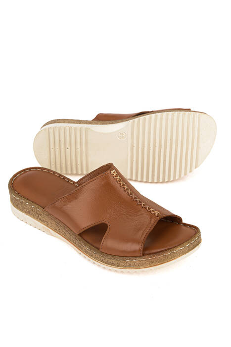 Hakiki Deri Kadın Terlik Taba