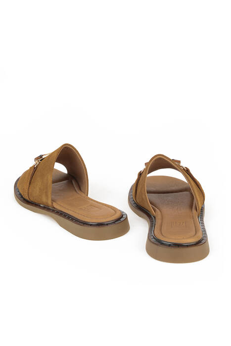 Hakiki Deri Kadın Terlik Taba