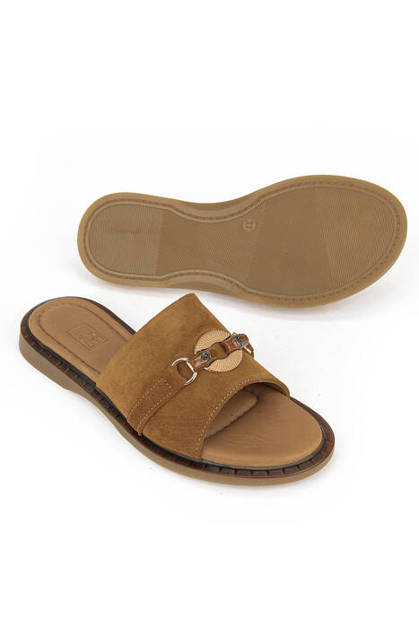 Hakiki Deri Kadın Terlik Taba