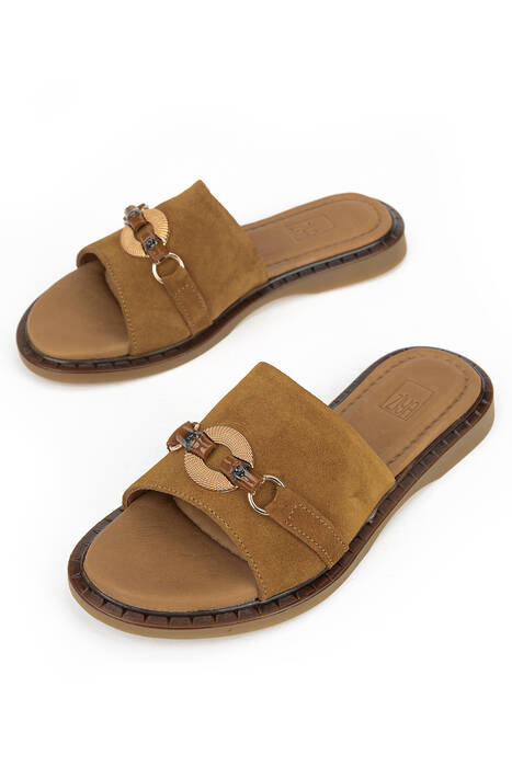 Hakiki Deri Kadın Terlik Taba