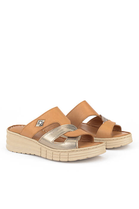 Hakiki Deri Kadın Terlik Taba