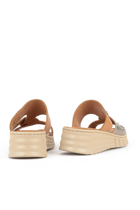 Hakiki Deri Kadın Terlik Taba