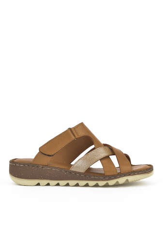 Ziya - Hakiki Deri Kadın Terlik Taba