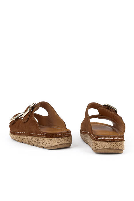 Hakiki Deri Kadın Terlik Taba