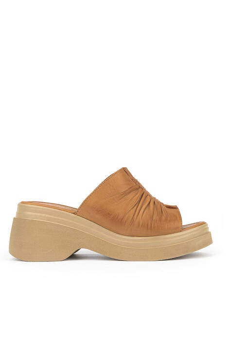 Hakiki Deri Kadın Terlik Taba