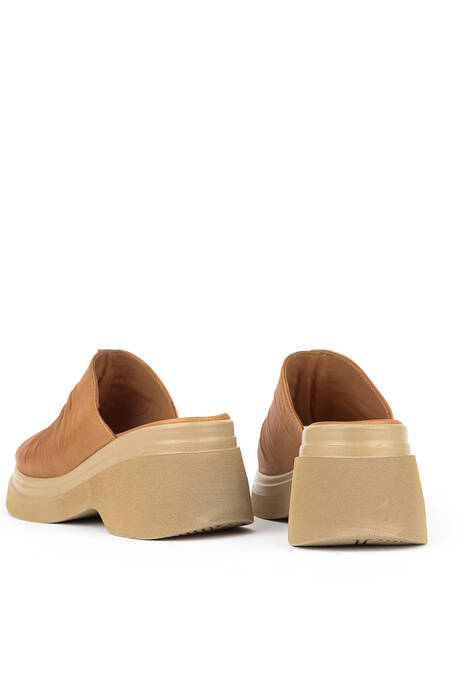 Hakiki Deri Kadın Terlik Taba