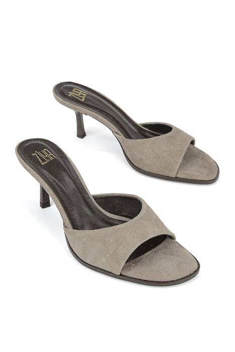 Hakiki Deri Kadın Terlik Vizon