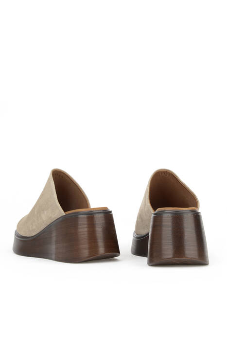 Hakiki Deri Kadın Terlik Vizon