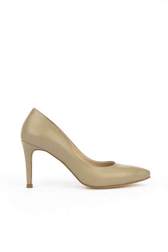 Ziya - Beige Genuine Leather Women's Heels