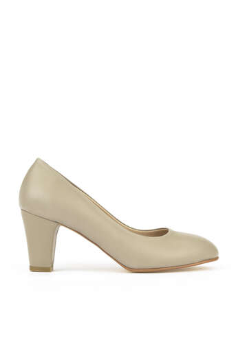 Ziya - Beige Genuine Leather Women's Heels