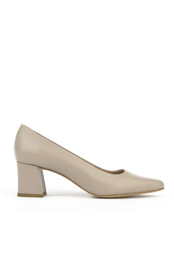 Ziya - Beige Genuine Leather Women's Heels