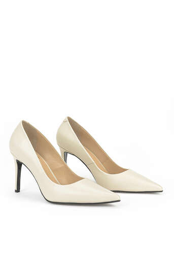 Ziya - Beige Genuine Leather Women's Heels (1)