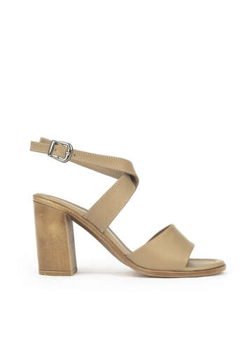 Ziya - Beige Genuine Leather Women's Heels