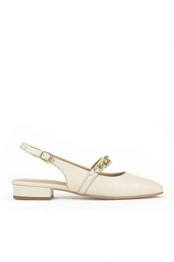 Ziya - Hakiki Deri Kadın Topuklu Ayakkabı Bej