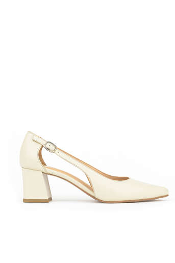 Ziya - Beige Genuine Leather Women's Heels