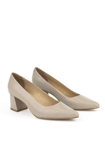 Ziya - Beige Genuine Leather Women's Heels (1) Ziya - Beige Genuine Leather Women's Heels (1)