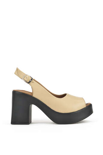 Ziya - Hakiki Deri Kadın Topuklu Ayakkabı Bej Ziya - Hakiki Deri Kadın Topuklu Ayakkabı Bej