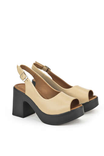 Ziya - Hakiki Deri Kadın Topuklu Ayakkabı Bej (1) Ziya - Hakiki Deri Kadın Topuklu Ayakkabı Bej (1)