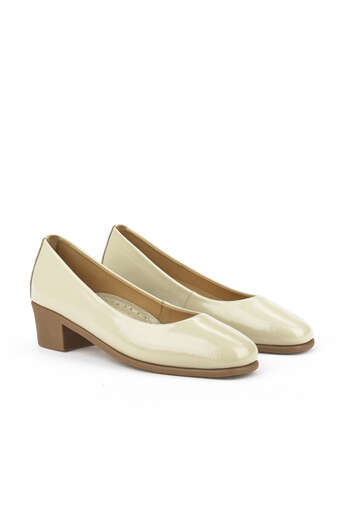 Ziya - Beige Genuine Leather Women's Heels (1) Ziya - Beige Genuine Leather Women's Heels (1)