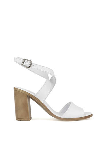 Ziya - White Genuine Leather Women's Heels