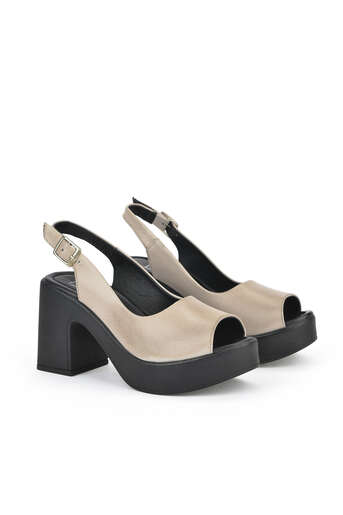 Ziya - White Genuine Leather Women's Heels (1) Ziya - White Genuine Leather Women's Heels (1)