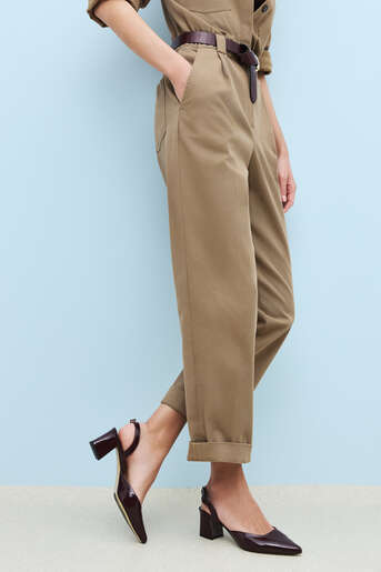 Ziya - Hakiki Deri Kadın Topuklu Ayakkabı Bordo