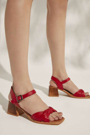 Ziya - Red Genuine Leather Women's Heels (1)