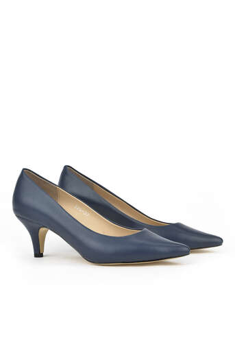 Ziya - Navy Blue Genuine Leather Women's Heels (1)