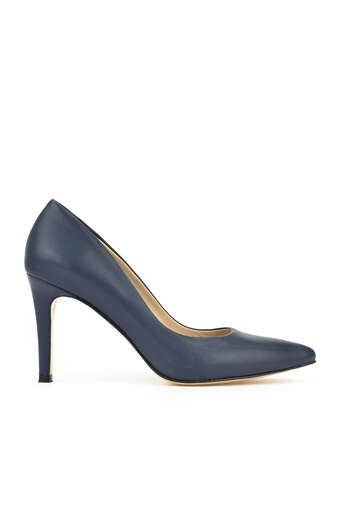 Ziya - Navy Blue Genuine Leather Women's Heels