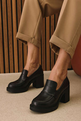 Ziya - Black Genuine Leather Women's Heels Ziya - Black Genuine Leather Women's Heels