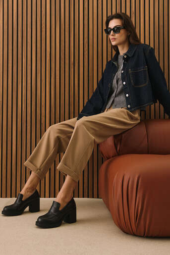 Ziya - Black Genuine Leather Women's Heels (1) Ziya - Black Genuine Leather Women's Heels (1)