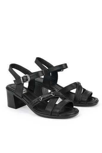 Ziya - Hakiki Deri Kadın Topuklu Ayakkabı Siyah (1)