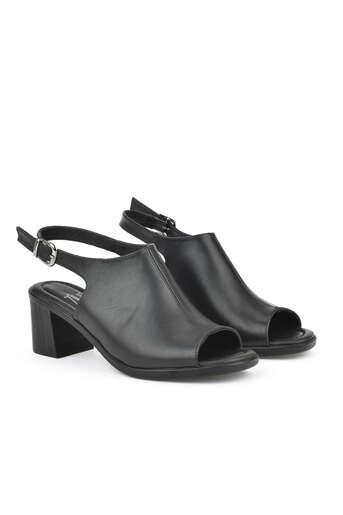 Ziya - Hakiki Deri Kadın Topuklu Ayakkabı Siyah (1)