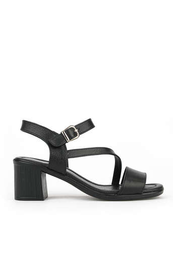 Ziya - Hakiki Deri Kadın Topuklu Ayakkabı Siyah