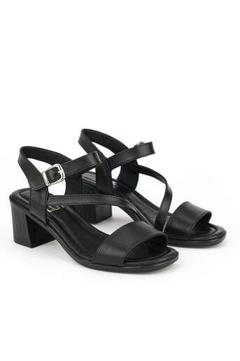 Ziya - Hakiki Deri Kadın Topuklu Ayakkabı Siyah (1)