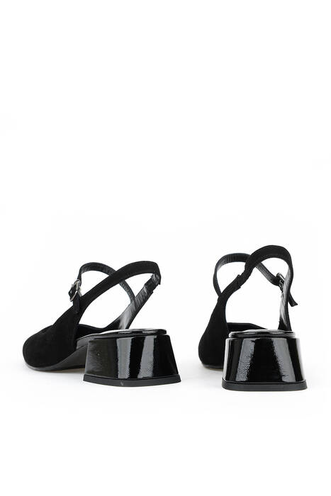 Hakiki Deri Kadın Topuklu Ayakkabı Siyah