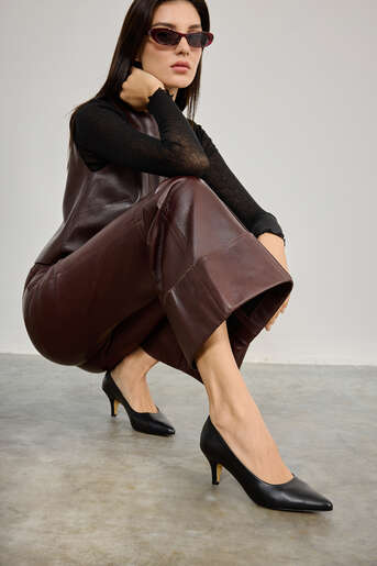 Ziya - Black Genuine Leather Women's Heels Ziya - Black Genuine Leather Women's Heels