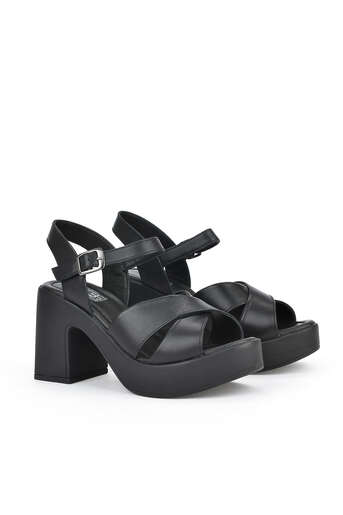 Ziya - Black Genuine Leather Women's Heels (1) Ziya - Black Genuine Leather Women's Heels (1)