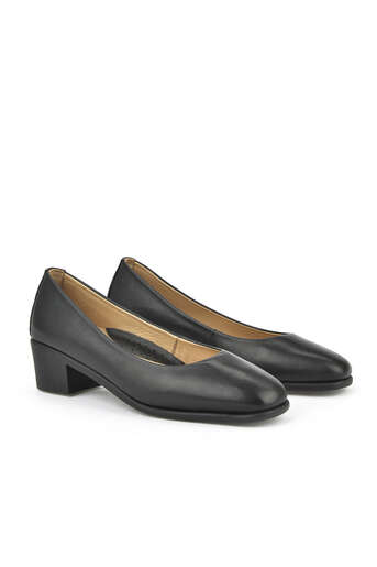 Ziya - Black Genuine Leather Women's Heels (1) Ziya - Black Genuine Leather Women's Heels (1)